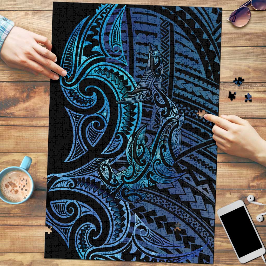New Zealand Hammerhead Shark Puzzle Maori Haehae Mangopare Galaxy - Polynesian Pride