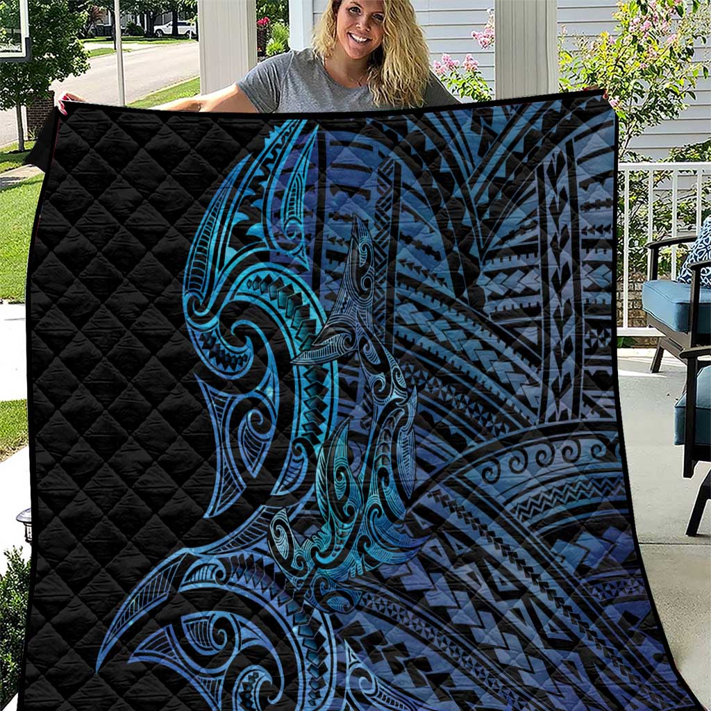 New Zealand Hammerhead Shark Quilt Maori Haehae Mangopare Galaxy - Polynesian Pride