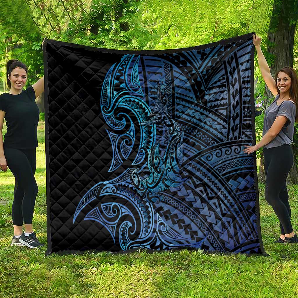 New Zealand Hammerhead Shark Quilt Maori Haehae Mangopare Galaxy - Polynesian Pride