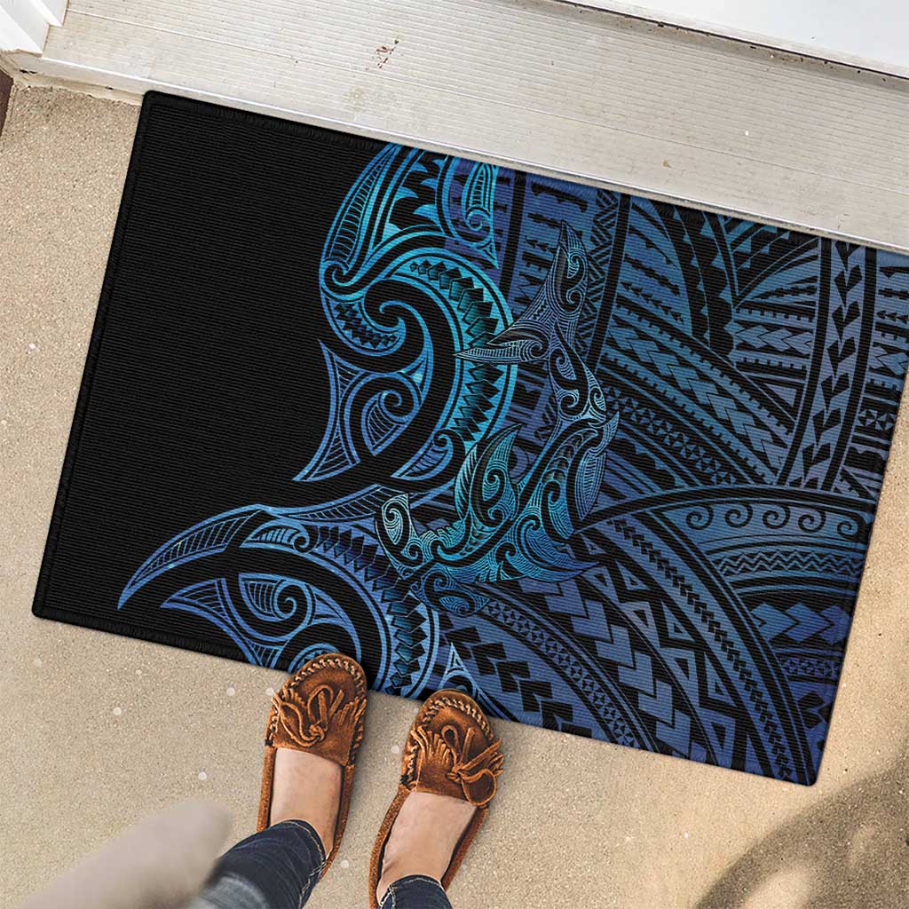 New Zealand Hammerhead Shark Rubber Doormat Maori Haehae Mangopare Galaxy - Polynesian Pride