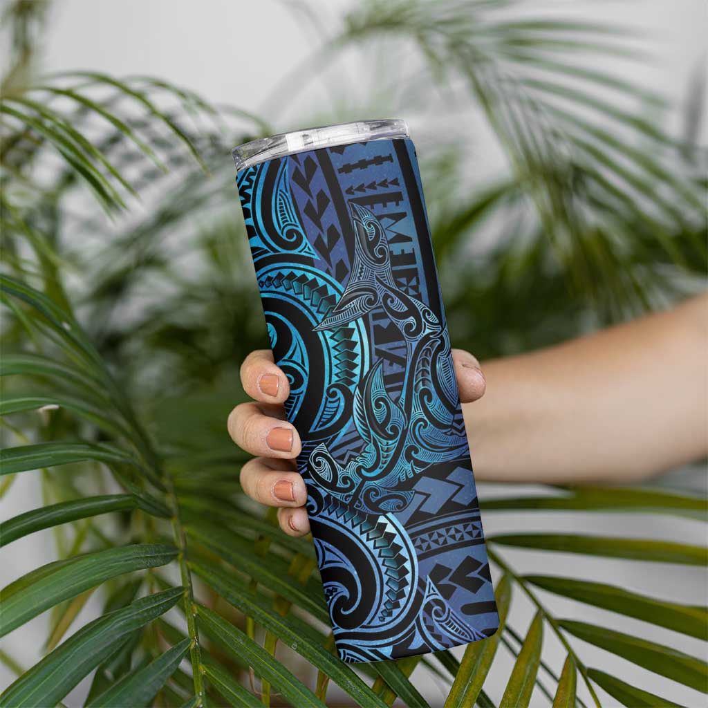 New Zealand Hammerhead Shark Skinny Tumbler Maori Haehae Mangopare Galaxy - Polynesian Pride