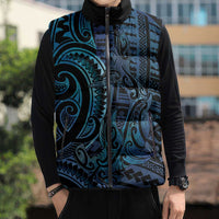New Zealand Hammerhead Shark Sleeveless Puffer Jacket Maori Haehae Mangopare Galaxy - Polynesian Pride