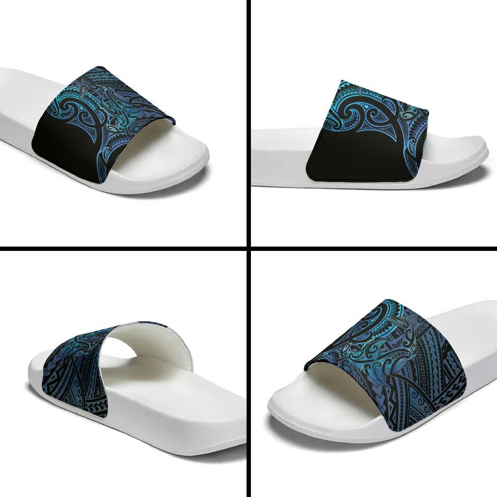 New Zealand Hammerhead Shark Slide Sandals Maori Haehae Mangopare Galaxy - Polynesian Pride