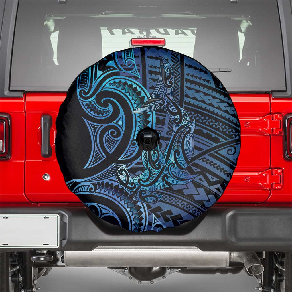 New Zealand Hammerhead Shark Spare Tire Cover Maori Haehae Mangopare Galaxy - Polynesian Pride