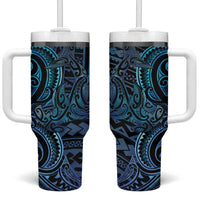 New Zealand Hammerhead Shark Tumbler With Handle Maori Haehae Mangopare Galaxy - Polynesian Pride