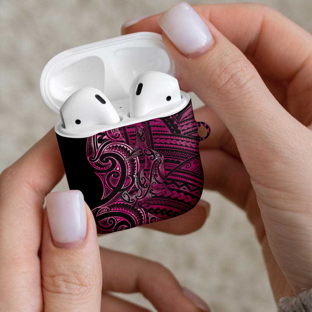 New Zealand Hammerhead Shark AirPods Case Maori Haehae Mangopare Pink - Polynesian Pride