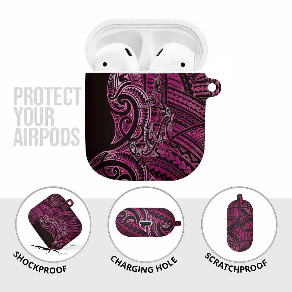 New Zealand Hammerhead Shark AirPods Case Maori Haehae Mangopare Pink - Polynesian Pride