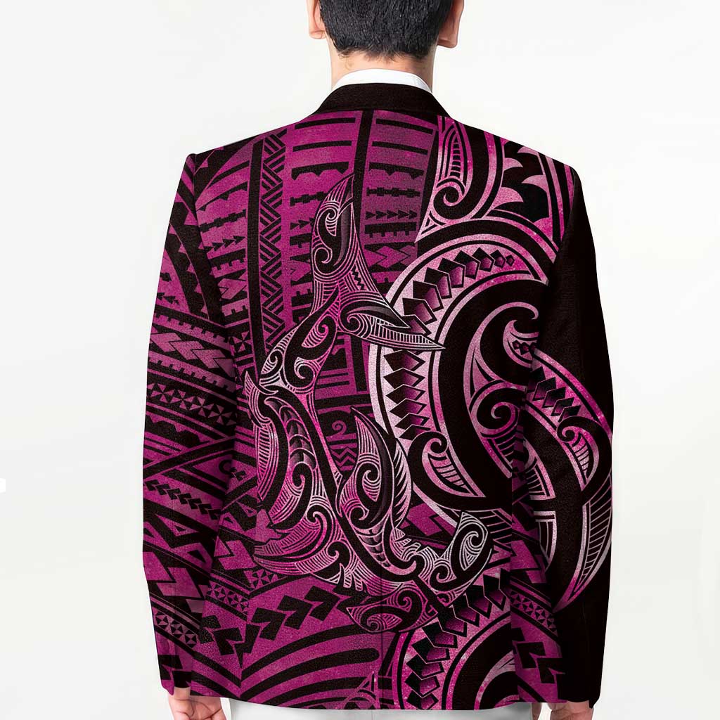 New Zealand Hammerhead Shark Blazer Maori Haehae Mangopare Pink - Polynesian Pride