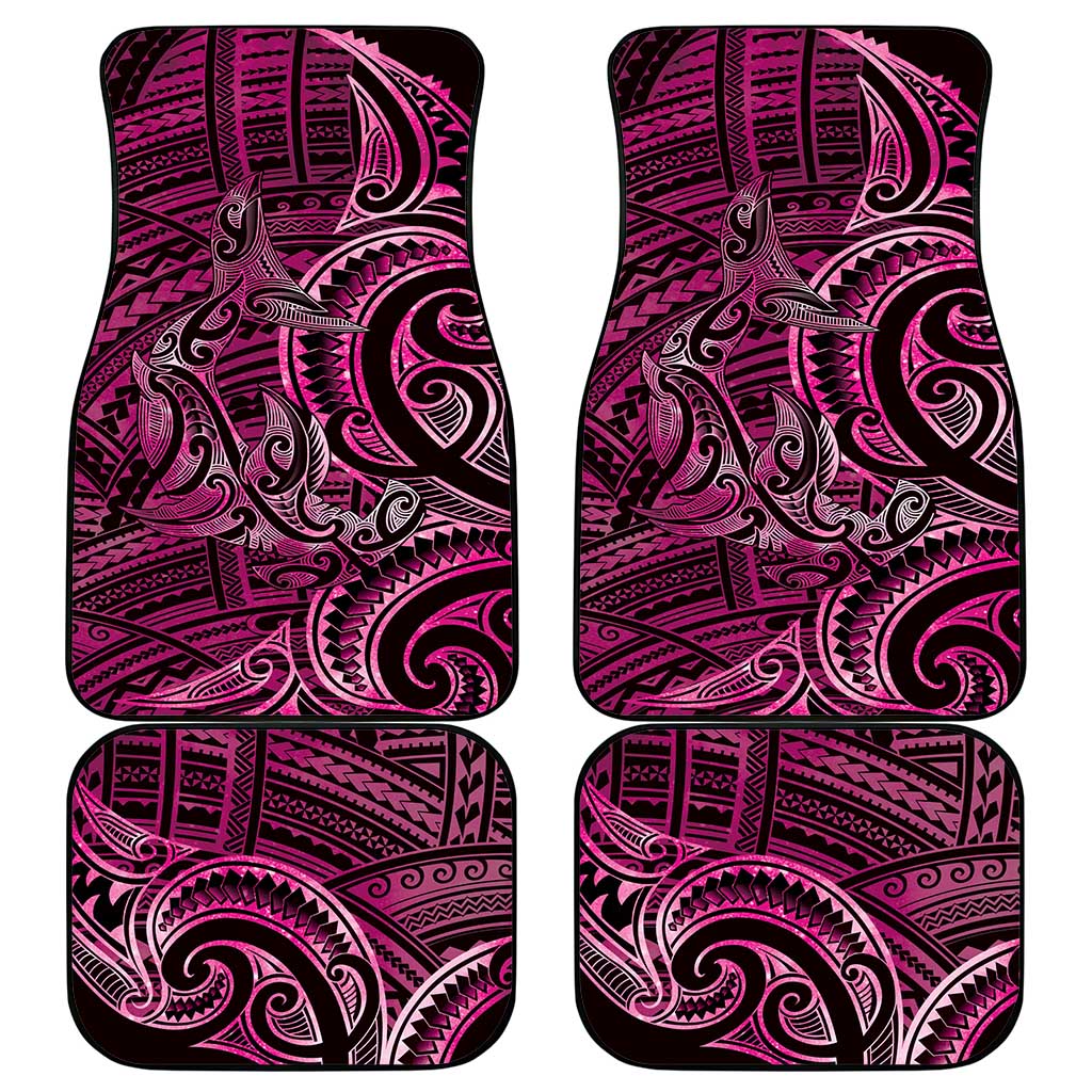 New Zealand Hammerhead Shark Car Mats Maori Haehae Mangopare Pink - Polynesian Pride