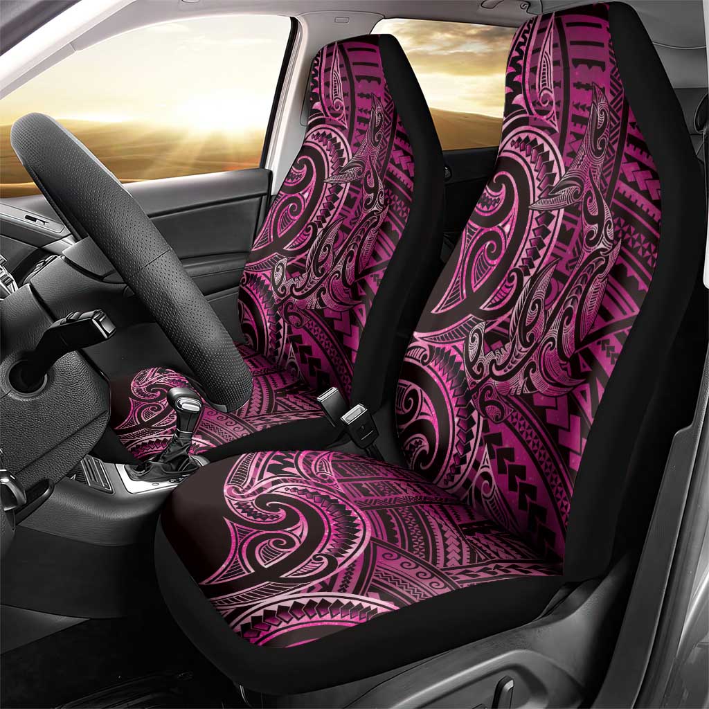 New Zealand Hammerhead Shark Car Seat Cover Maori Haehae Mangopare Pink - Polynesian Pride