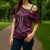 New Zealand Hammerhead Shark Cross Shoulder Shirt Maori Haehae Mangopare Pink - Polynesian Pride