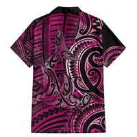New Zealand Hammerhead Shark Family Matching Mermaid Dress and Hawaiian Shirt Maori Haehae Mangopare Pink - Polynesian Pride