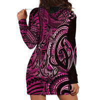 New Zealand Hammerhead Shark Hoodie Dress Maori Haehae Mangopare Pink - Polynesian Pride