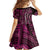 New Zealand Hammerhead Shark Kid Short Sleeve Dress Maori Haehae Mangopare Pink - Polynesian Pride