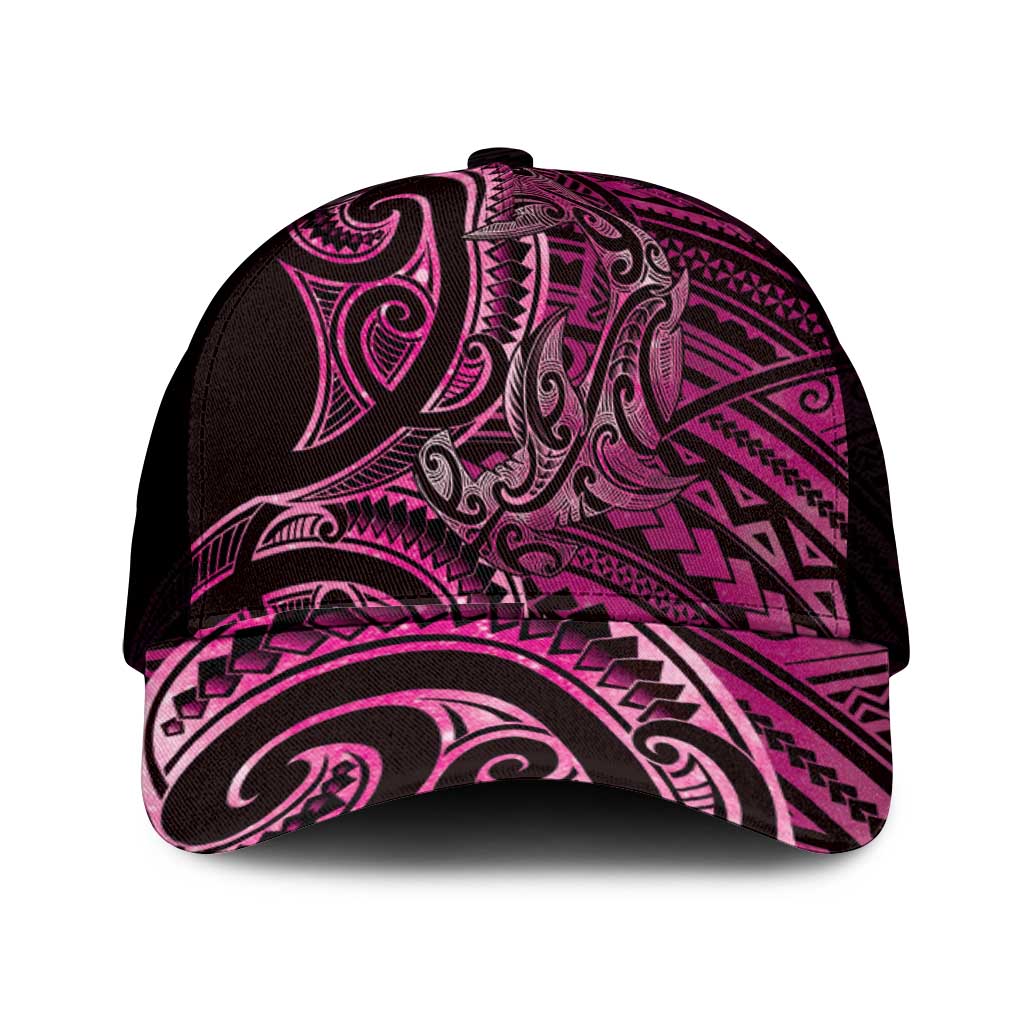 New Zealand Hammerhead Shark Mesh Trucker Cap Maori Haehae Mangopare Pink - Polynesian Pride