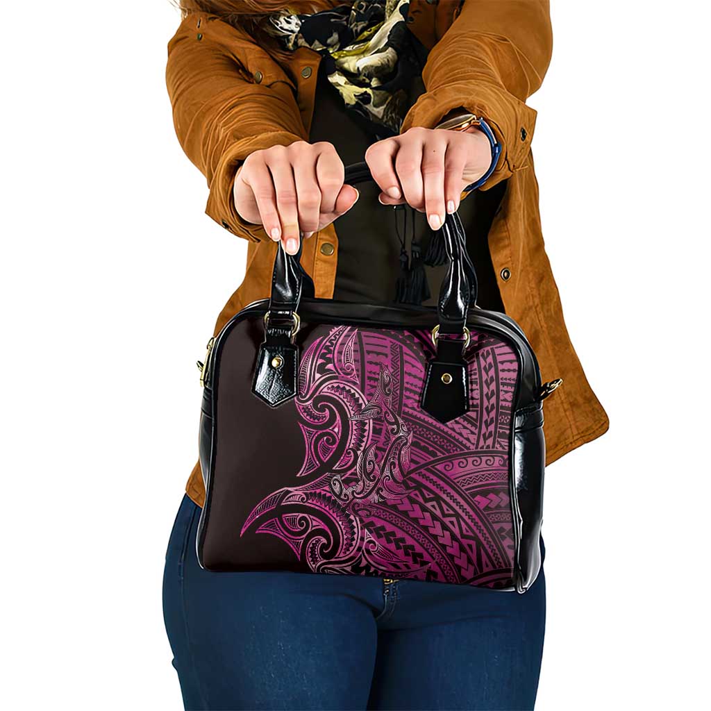 New Zealand Hammerhead Shark Shoulder Handbag Maori Haehae Mangopare Pink - Polynesian Pride