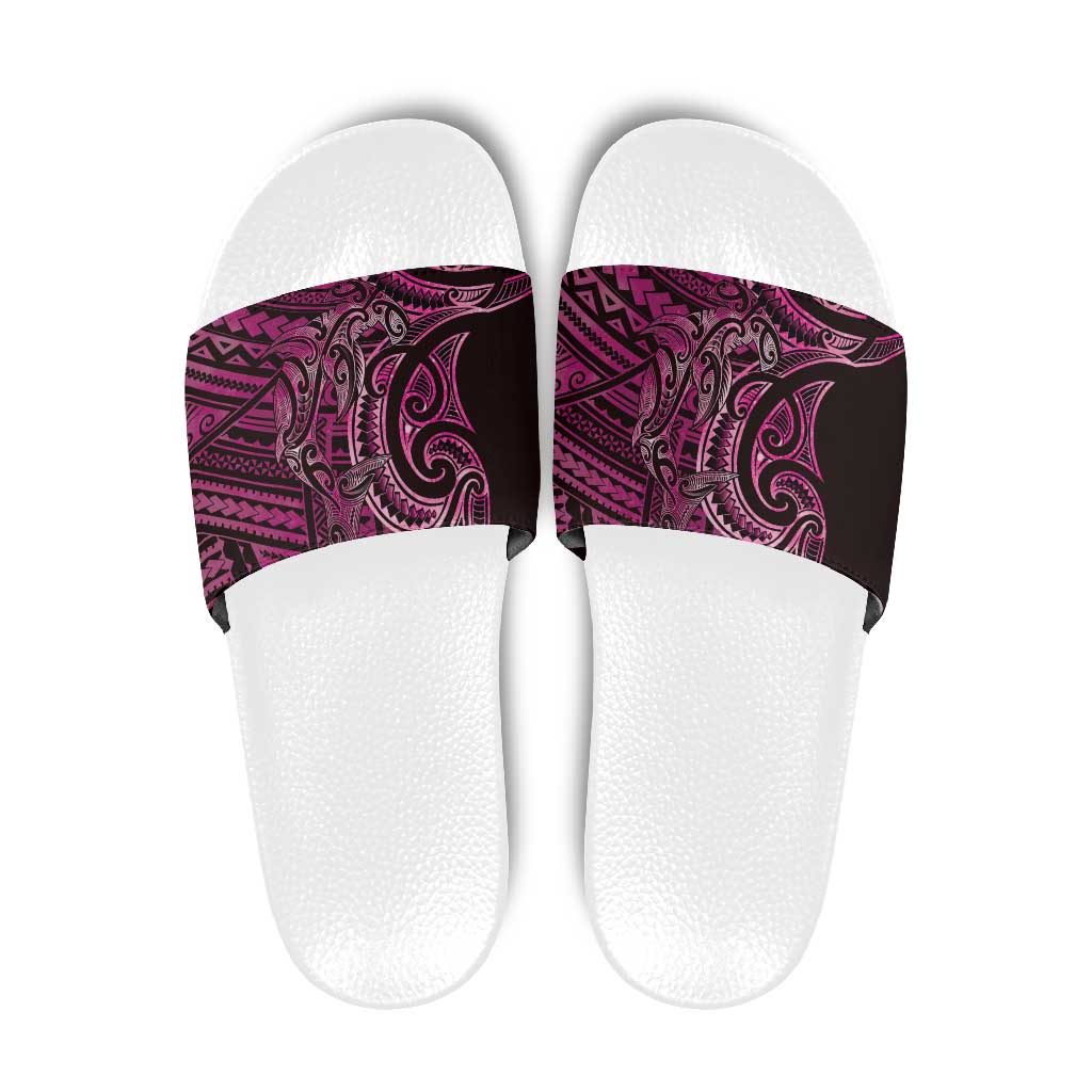 New Zealand Hammerhead Shark Slide Sandals Maori Haehae Mangopare Pink - Polynesian Pride