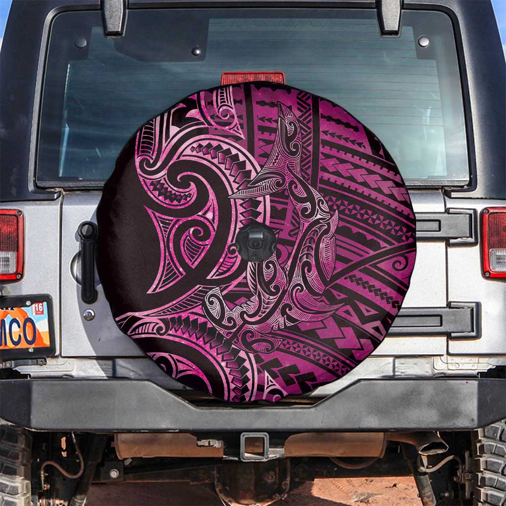 New Zealand Hammerhead Shark Spare Tire Cover Maori Haehae Mangopare Pink - Polynesian Pride