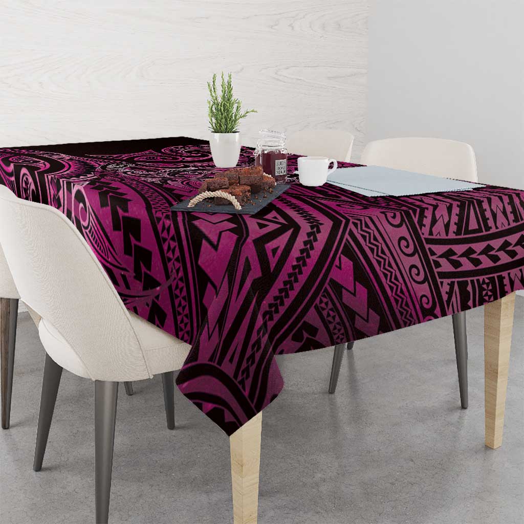 New Zealand Hammerhead Shark Tablecloth Maori Haehae Mangopare Pink - Polynesian Pride