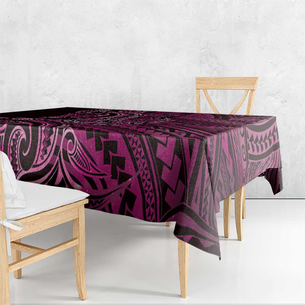 New Zealand Hammerhead Shark Tablecloth Maori Haehae Mangopare Pink - Polynesian Pride