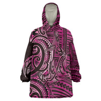 New Zealand Hammerhead Shark Wearable Blanket Hoodie Maori Haehae Mangopare Pink - Polynesian Pride