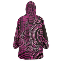 New Zealand Hammerhead Shark Wearable Blanket Hoodie Maori Haehae Mangopare Pink - Polynesian Pride