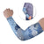 Blue Palaka Japanese Patterns Arm Sleeves Asanoha Seigaiha Sakura Motif - Polynesian Pride