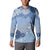 Blue Palaka Japanese Patterns Button Sweatshirt Asanoha Seigaiha Sakura Motif - Polynesian Pride