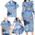 Blue Palaka Japanese Patterns Family Matching Long Sleeve Bodycon Dress and Hawaiian Shirt Asanoha Seigaiha Sakura Motif - Polynesian Pride