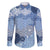 Blue Palaka Japanese Patterns Family Matching Mermaid Dress and Hawaiian Shirt Asanoha Seigaiha Sakura Motif - Polynesian Pride