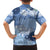 Blue Palaka Japanese Patterns Family Matching Off The Shoulder Long Sleeve Dress and Hawaiian Shirt Asanoha Seigaiha Sakura Motif - Polynesian Pride