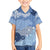 Blue Palaka Japanese Patterns Family Matching Summer Maxi Dress and Hawaiian Shirt Asanoha Seigaiha Sakura Motif - Polynesian Pride