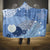 Blue Palaka Japanese Patterns Hooded Blanket Asanoha Seigaiha Sakura Motif - Polynesian Pride