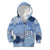Blue Palaka Japanese Patterns Kid Hoodie Asanoha Seigaiha Sakura Motif - Polynesian Pride
