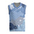 Blue Palaka Japanese Patterns Christmas Knitted V-Neck Vest Asanoha Seigaiha Sakura Motif - Polynesian Pride