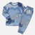 Blue Palaka Japanese Patterns Christmas Pajama Set Asanoha Seigaiha Sakura Motif - Polynesian Pride