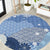 Blue Palaka Japanese Patterns Round Carpet Asanoha Seigaiha Sakura Motif - Polynesian Pride