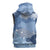 Blue Palaka Japanese Patterns Sleeveless Hoodie Asanoha Seigaiha Sakura Motif - Polynesian Pride