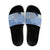 Blue Palaka Japanese Patterns Slide Sandals Asanoha Seigaiha Sakura Motif - Polynesian Pride