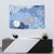 Blue Palaka Japanese Patterns Tapestry Asanoha Seigaiha Sakura Motif - Polynesian Pride