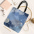 Blue Palaka Japanese Patterns Tote Bag Asanoha Seigaiha Sakura Motif - Polynesian Pride