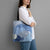 Blue Palaka Japanese Patterns Tote Bag Asanoha Seigaiha Sakura Motif - Polynesian Pride