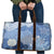 Blue Palaka Japanese Patterns Travel Bag Asanoha Seigaiha Sakura Motif - Polynesian Pride