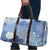 Blue Palaka Japanese Patterns Travel Bag Asanoha Seigaiha Sakura Motif - Polynesian Pride