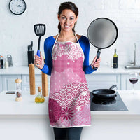 Pink Palaka Japanese Patterns Apron Asanoha Seigaiha Sakura Motif LT14 - Polynesian Pride