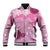 Pink Palaka Japanese Patterns Baseball Jacket Asanoha Seigaiha Sakura Motif - Polynesian Pride