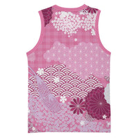 Pink Palaka Japanese Patterns Basketball Jersey Asanoha Seigaiha Sakura Motif LT14 - Polynesian Pride