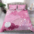 Pink Palaka Japanese Patterns Bedding Set Asanoha Seigaiha Sakura Motif - Polynesian Pride