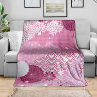 Pink Palaka Japanese Patterns Blanket Asanoha Seigaiha Sakura Motif - Polynesian Pride