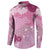 Pink Palaka Japanese Patterns Button Sweatshirt Asanoha Seigaiha Sakura Motif - Polynesian Pride